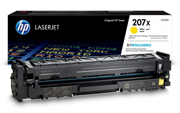 HP 207X High Capacity Yellow Toner Cartridge, 2.450 Page Yield