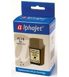 Alphajet Replacement Black Ink Cartridge (Alternative to HP No 20, C6614D)