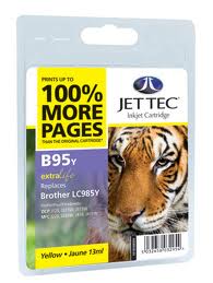 Jettec Yellow Ink Cartridge for LC985Y, 13ml