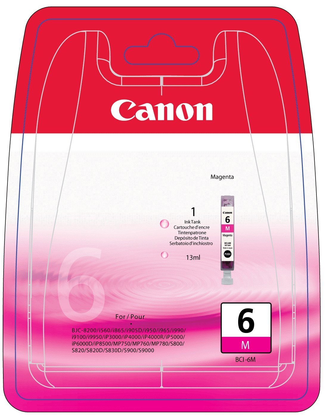 Canon BCI-6 Magenta Ink Cartridge BCI-6M - 4707A002