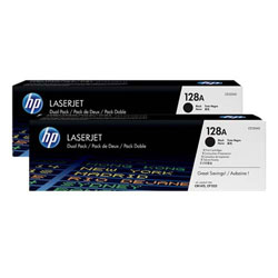 HP 128A Twin Pack Black Toner Cartridges - CE 320AD