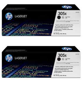 HP 305X Twin pack High Capacity Black Toner Cartridges - CE410XD