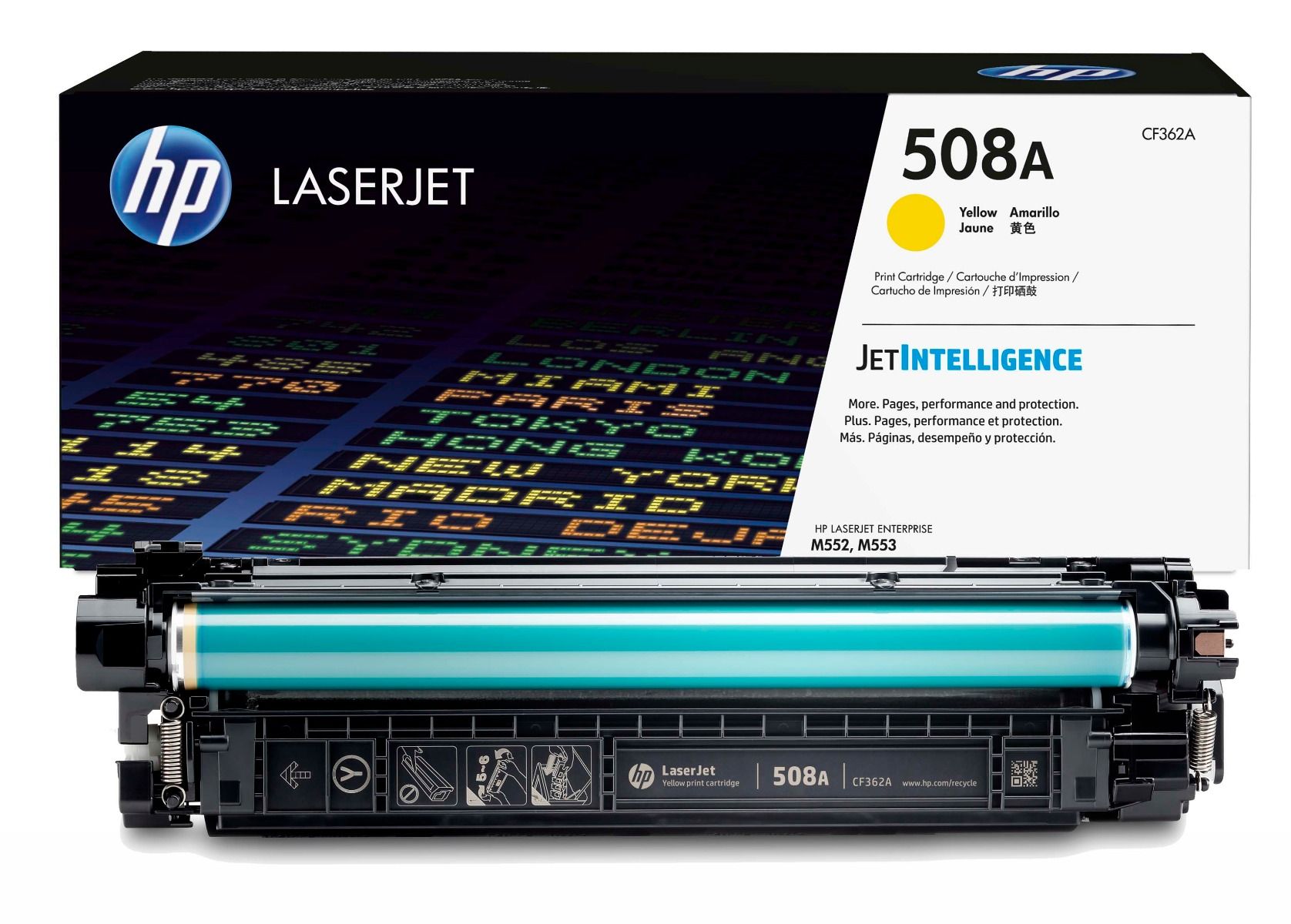 HP 508A Yellow Toner Cartridge, 5K Page Yield