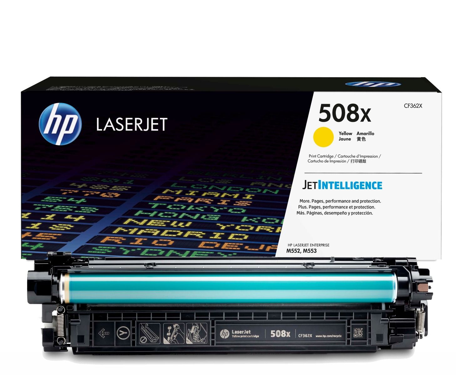 HP 508X High Capacity Yellow Toner Cartridge, 9.5K Page Yield