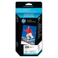 HP 300 Standard Capacity Vivera Colour Ink Cartridge plus 50 sheets 4x6 Glossy Photo Paper