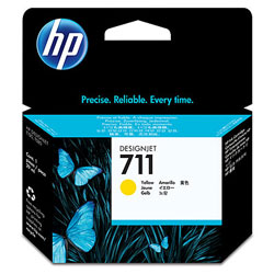 HP 711 Yellow Ink Cartridge - CZ132 Designjet Ink, 29ml