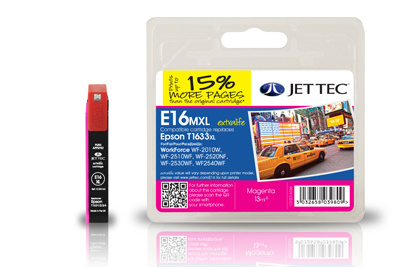 Jettec 16XL High Yield Magenta Ink Cartridge for Epson T1633 - 13ml