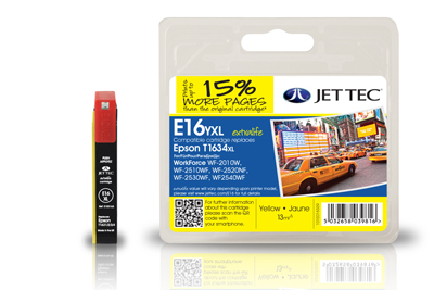Jettec 16XL High Yield Yellow Ink Cartridge for Epson T1634 - 13ml