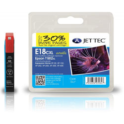 Jettec 18XL High Yield Cyan Ink Cartridge for Epson T1812 - 13ml