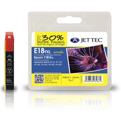 Jettec 18XL High Yield Yellow Ink Cartridge for Epson T1814 - 13ml
