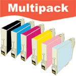 Premium Compatible 6 Pack T0807 Black, Cyan, Magenta, Yellow, Light Cyan, Light Magenta Ink Cartridges