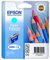 Epson T0322 DuraBrite Cyan Ink Cartridge