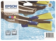 Epson T5846) Photo Ink Catridge and) Paper) Pack