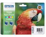 Epson Twin Pack T008 Colour Ink Cartridges C13T008403