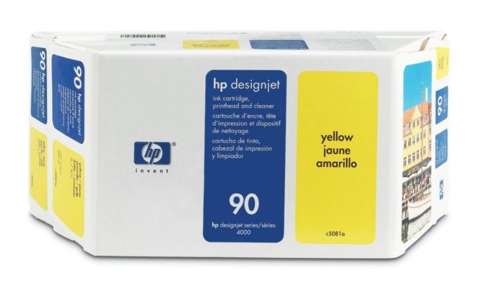 HP 90 Yellow DesignJet Value Pack ( Ink Cartridge, Printhead & Printhead Cleaner) C5081A

