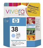 HP C9418A HP38 Original Light Cyan Ink Cartridges