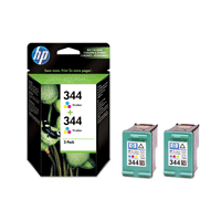 HP 344 High Capacity Twin Pack Vivera Colour Ink Cartridges - C9505E