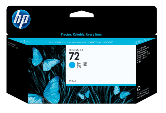 HP 72 High Capacity Cyan Ink Cartridge, 130ml