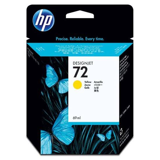 HP 72 Standard Capacity Yellow Ink Cartridge, 69ml