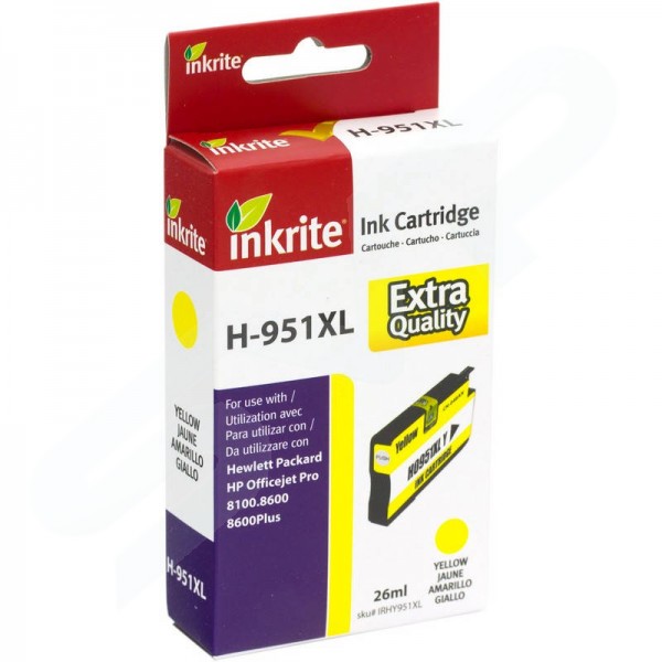 Inkrite Compatible 951XL High Capacity Yellow Ink Cartridge for HP CN048A