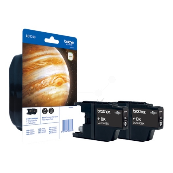 Brother LC1240BK Ink Cartridge Twin Black, LC-1240BKPB2