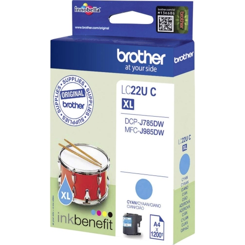 Brother LC22UC XL Cyan Ink Cartridge - LC-22UC Inkjet Printer Cartridge