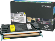 Lexmark C5220YS Return Program Yellow Toner Cartridge, 3K Page Yield