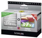 Lexmark Combo Pack #36XL + #37XL Print cartridge - 1 Black, colour