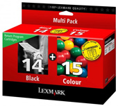 Lexmark Return Program Twin Pack 14 Black and 15 Colour Ink Cartridges - 080D2979