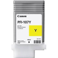Canon PFI 107Y Yellow Ink Cartridge, 130ml - 6708B001AA
