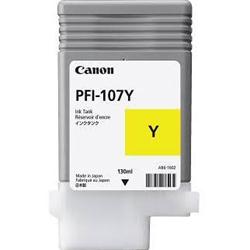 Canon PFI 107Y Yellow Ink Cartridge, 130ml - 6708B001AA
