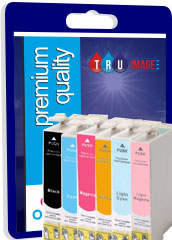 Premium Quality Compatible Six Pack (BK, C, M, Y, Light Cyan & Light Magenta) Ink Cartridges for Epson T080740, 114ml