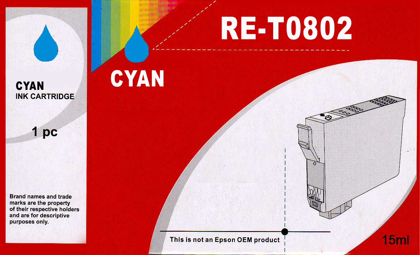 Premium Compatible T0802 Cyan Ink Cartridge