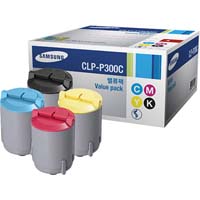 Samsung CLP P300C Quad Pack, Bk/C/M/Y Toner Cartridges