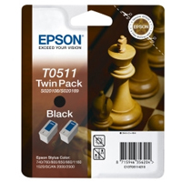 Epson T0511 Twin Pack Black Ink Cartridges for S020108 & S020189