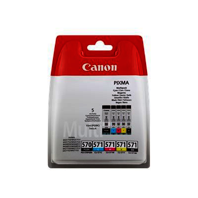 Canon s500 PGI570-571CMYK Canon PGI-570 PGBK CLI-571 CMYK Ink Cartridges - PGI 570 571 CMYK, 39ml