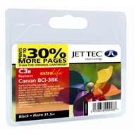 Canon i560 C3B Jet Tec BCI-3e 30% Extra Black Lightfast Ink Cartridge
