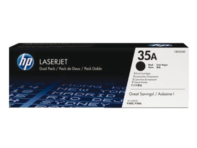 HP LaserJet 5 CB435AD HP CB435AD Twin Pack Black (35A) Toner Cartridges - CB 435AD