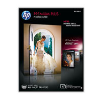 CR676A: HP Premium Plus Glossy Photo Paper, 5x7, 130x180mm, 300gms, 20 Sheets