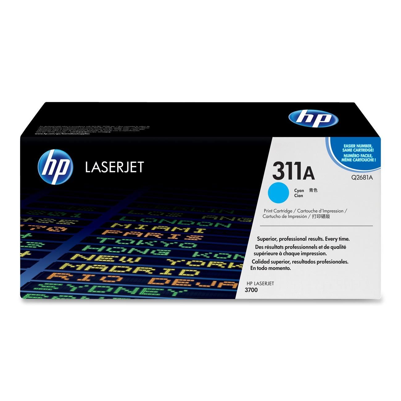 HP LaserJet 3700 Q2681A HP 311A Cyan Laser Toner Cartridge - Q2681A