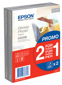 S042177: Epson 10x15 Glossy Photo Paper, 50 Sheets, Buy One Get One Free