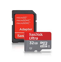 SDSDQUI-032G-U46: SanDisk 32GB microSDHC Card + SD Adapter - Class 10