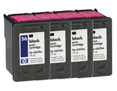 HP OfficeJet 4200 6656TPBL HP 56 Small Quad Pack Black Ink Cartridges Blister White Foil from Photo Pack