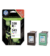 HP PhotoSmart 2613 SD449EE HP 338 Vivera Black and 343 Vivera Colour Ink Cartridges