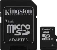 SDC4-8GB: Kingston 8GB microSDHC (Class 4) High Capacity micro Secure Digital Card