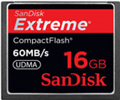 SDCFX-016G-X46: SanDisk 16GB Extreme Compact Flash Memory Card, 60MB/s
