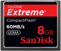 SDCFX-008G-X46: SanDisk 8GB Extreme Compact Flash Memory Card, 60MB/s