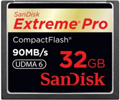 SDCFXP-032G-X46: SanDisk 32GB Extreme Pro Compact Flash Memory Card - 90MB/s