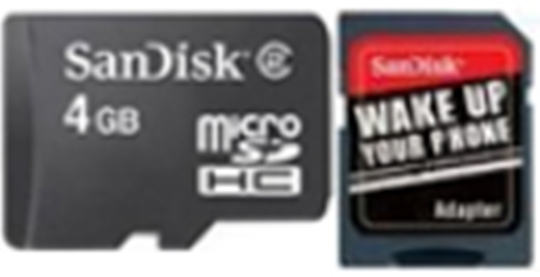 SDSDQB-004G-B35: SanDisk Micro SD Memory Card - 4GB with SD Adapter