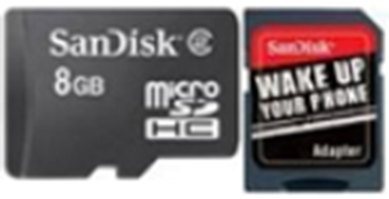 SDSDQB-008G-B35: SanDisk Micro SD Memory Card - 8GB with SD Adapter